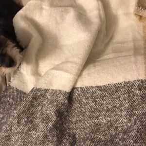 Black, pink and cream blanket scarf